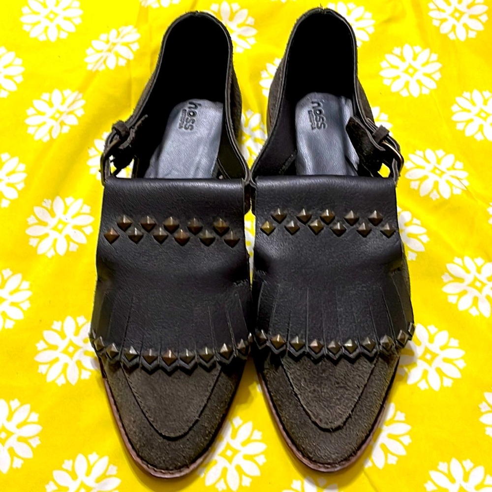 Hoss Intropia Spain Sandal Moccasins charcoal grey Size 38